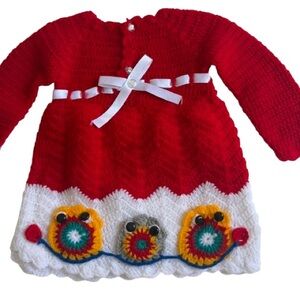 Red and White Long Sleeve Casual Sweater Dress - NEW 💕 Beautiful